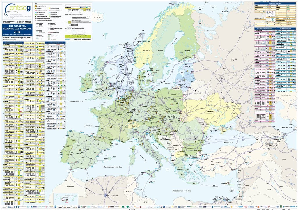 ENTSOG AISBL European natural gas network map (1024x725, 256KBMB), © ENTSOG AISBL